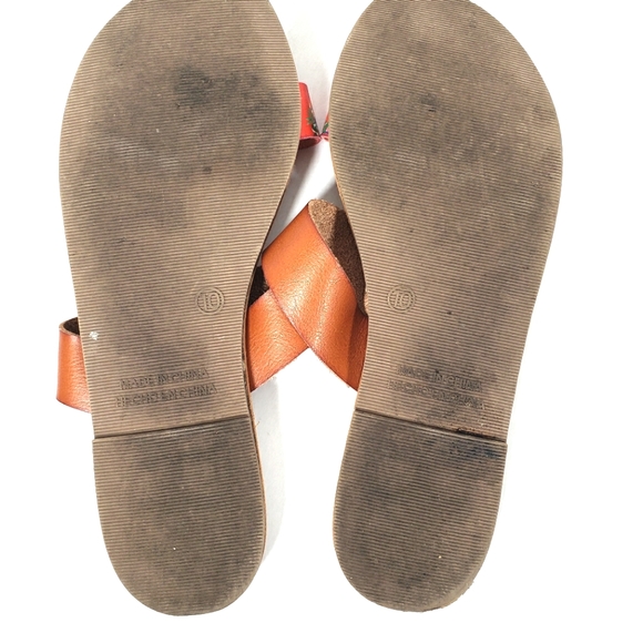 Old Navy Faux Leather Slide on Sandals Size 10 Red - Picture 3 of 5